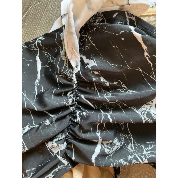 Swim By Cacique 44DD One Piece Black and White Marble Swimsuit NEW‎ - Picture 7 of 7